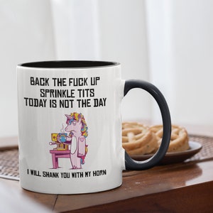 Funny Unicorn Coffee Mug: Sarcastic Gift with Colorful Interior