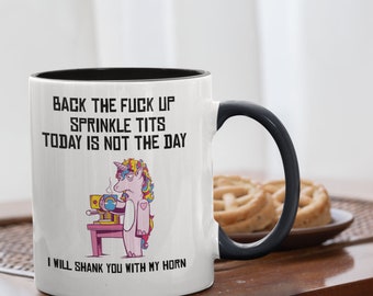 Funny Unicorn Coffee Mug: Sarcastic Gift with Colorful Interior