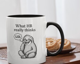 thumbnail image 2 of Funny Sloth Coffee Mug – 'The Coffee Is Broken' – White Ceramic 11oz For Office Or Home 2 of 3