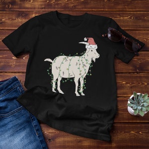 クリスマスヤギTシャツ、かわいいヤギシャツ、面白いヤギの子シャツ、農場の動物Tシャツ、農家の女の子シャツ、ヤギ好きシャツ、ホリデーTシャツ