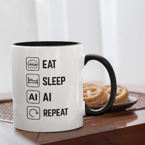 Ät sov AI-mugg: Retroteknikgåva för AI-utvecklare