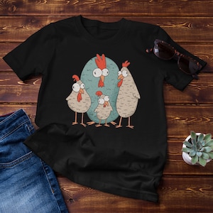 Crazy Chicken T-Shirt for Women | Love Chickens | Funny Chicken Shirt | Ladies&#39; Tee | Quirky Hen Design | Fun Farm Animal Shirt