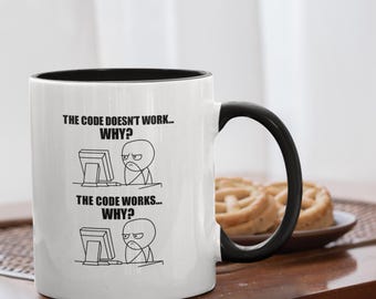 Taza divertida de programador: regalo de depuración para programadores - Interior colorido, 325 ml