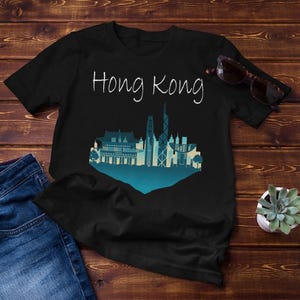 Hong Kong Skyline T-Shirt | Minimalist Hong Kong Design Tee | Travel Enthusiast Shirt | Cityscape Lover Gift | Bold Asia Travel Design