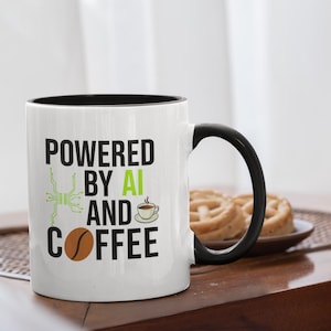 Caneca de café com IA: presente tecnológico divertido para programadores - 11oz colorido dentro