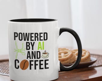 KI und Kaffeebecher: Lustiges Tech Geschenk für Programmierer - 11 Unzen Farbe im Inneren