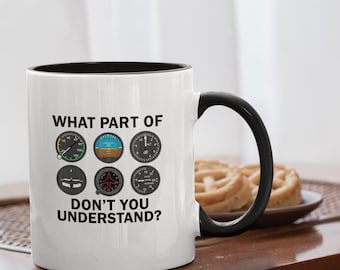 Lustige Piloten Tasse: Flug Instrumenten Panel Kaffeetasse - Luftfahrt Humor Geschenk