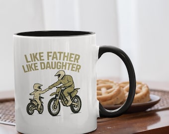 Dirt Bike Dad & Tochter Tasse: Motocross Geschenk, Vatertagskaffeetasse