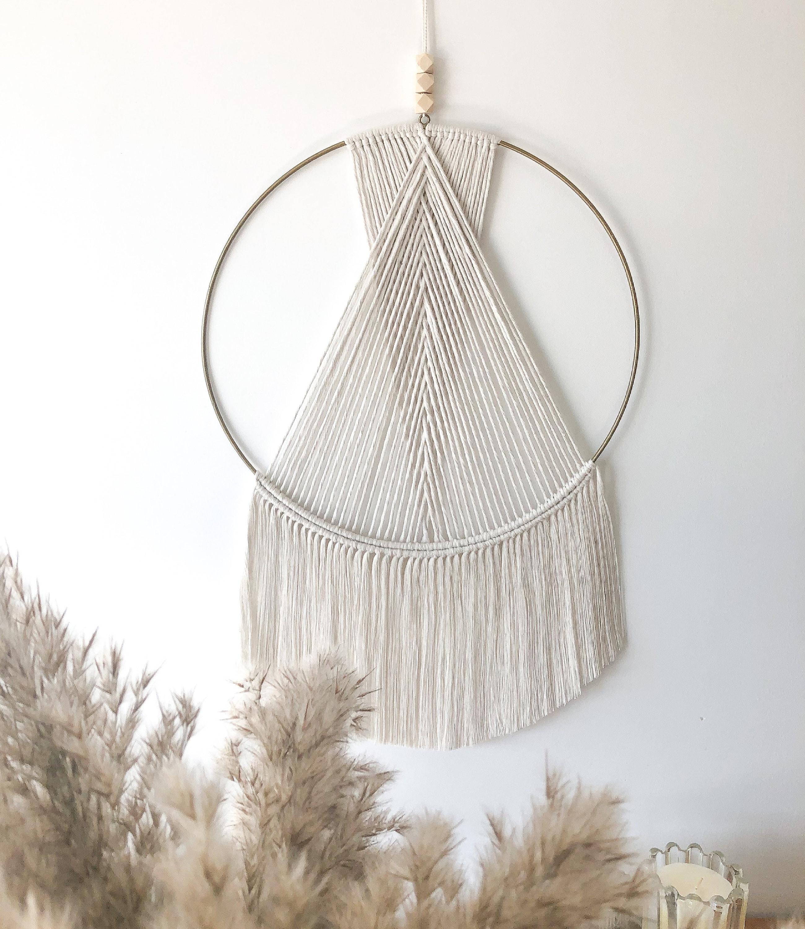 Attrape-Rêves en Macramé - Suspension Murale Décoration Bohème Salon Chambre Bureau Minimaliste et M