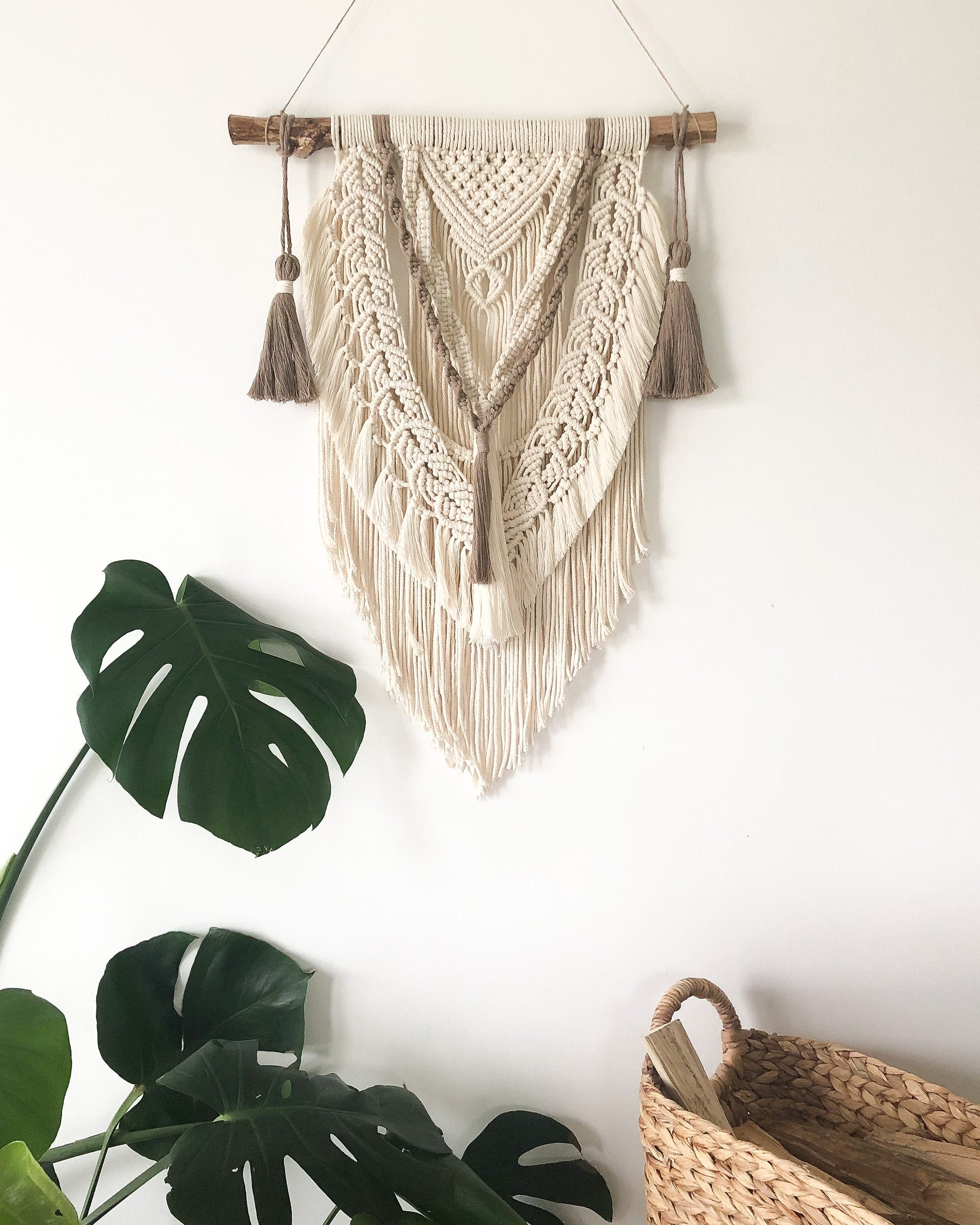 Tenture Murale en Macramé- Suspension Fait-Main Bohème - Décoration d'intérieur Pour Salon Chambre B