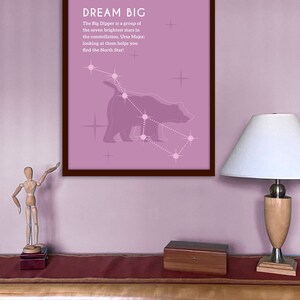 Dream Big, Big Dipper Kids Printable Wall Art (pink) - Decorate Your ...