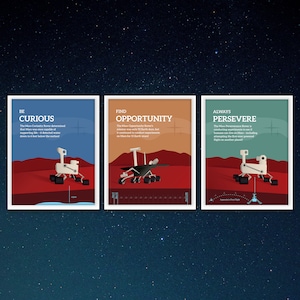 Mars Rovers Outer Space Set of 3 Printable Wall Art - decorate your kid&#39;s room with educational & fun posters!