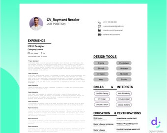 PowerPoint Resume Template + Free Cover Letter + References