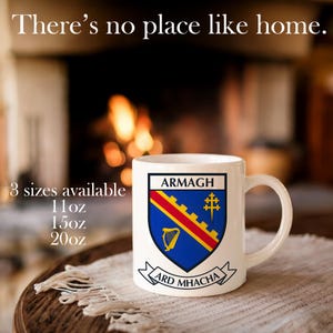 Armagh Mug County Armagh Ireland Coffee Mug. Irish 11oz 15oz or 20oz Gift Cup. | Free Postage | Ireland Mug | Crest Coat of Arms