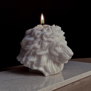 LIO-kaars | Kaars met leeuwenkop | Esthetische kaars| Sculptuur kaars