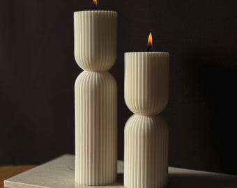TILDA candle | pillar candle| rippled candle| grooved candle