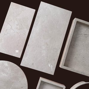 Marmortablett beige | Tablett aus Marmor beige | Rundes Tablett | Rechteckiges Tablett