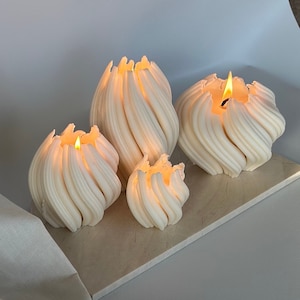 FLAME Kerze Wellen Kerze Instagram Wellen Kerze Swirl Kerze Wellenkerze Große Wellen Kerze Geschenkidee für Freundin Bild 4