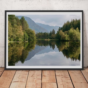 Glencoe Lochan Landscape Reflection Print -Scotland Highlands- PRINT, MOUNTED, Jigsaw or POSTER, Art-Landscape Photography - scottish art