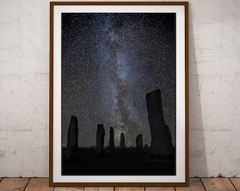 Epic Callanish Stones & Milky way-isle of Lewis, Outer Hebrides -Scotland - PRINT, MOUNTED or POSTER options Wall Art-Scotland Landscape