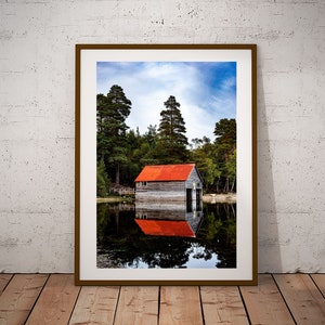 Boathouse at Loch Vaa - Cairngorms National Park - Highlands, Scotland - Wall Art  - PRINT, MOUNTED, Jigsaw or POSTER