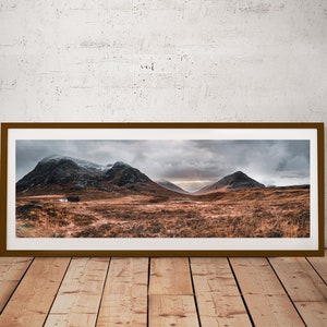 Glencoe Snowy Skies - Ultra Panorama of  Scottish Highlands- PRINT, FRAMED or CANVAS  - Scottish Wall Art- Nature Art