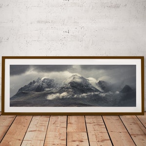 Atmospheric Panorama of the Moody Cuillin Ridge on the Isle of Skye, Scotland - PRINT, FRAMED or CANVAS - Wall Art, Landscape Photography
