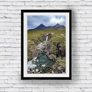 Cuillin Mountains of Skye Landscape Print- The Other Secret Fairy Pools - PRINT, MOUNTED or POSTER with hanger-New Jigsaw Option
