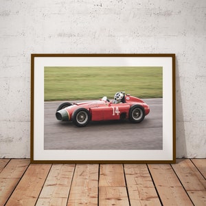 Lancia Ferrari D50A Vintage Race Car - Vintage F1 Racing, Goodwood Revival Landscape Photography, Wall Art Poster-New Jigsaw Option