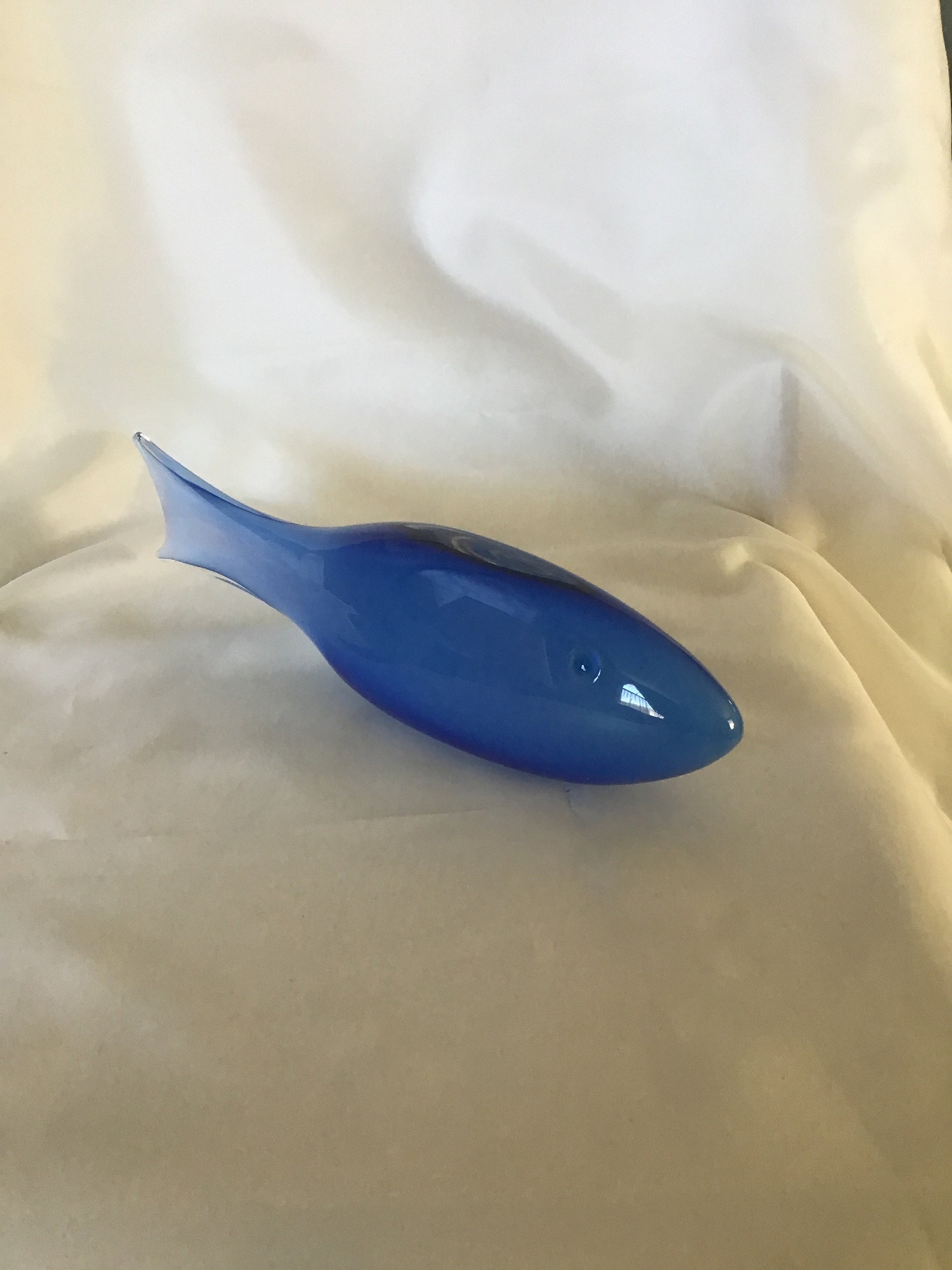 Murano Handblown Blue Glass Fish 2 3/4 X 11 Etsy