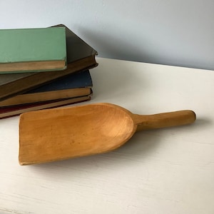 Wooden Scoop Shovel Handmade Light Wood Tone Utensil Kitchen