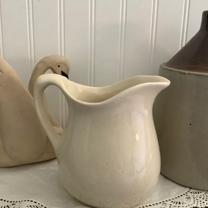 Ironstone Pitcher USA Cream Color Farmhouse Kitchen Cottage Style