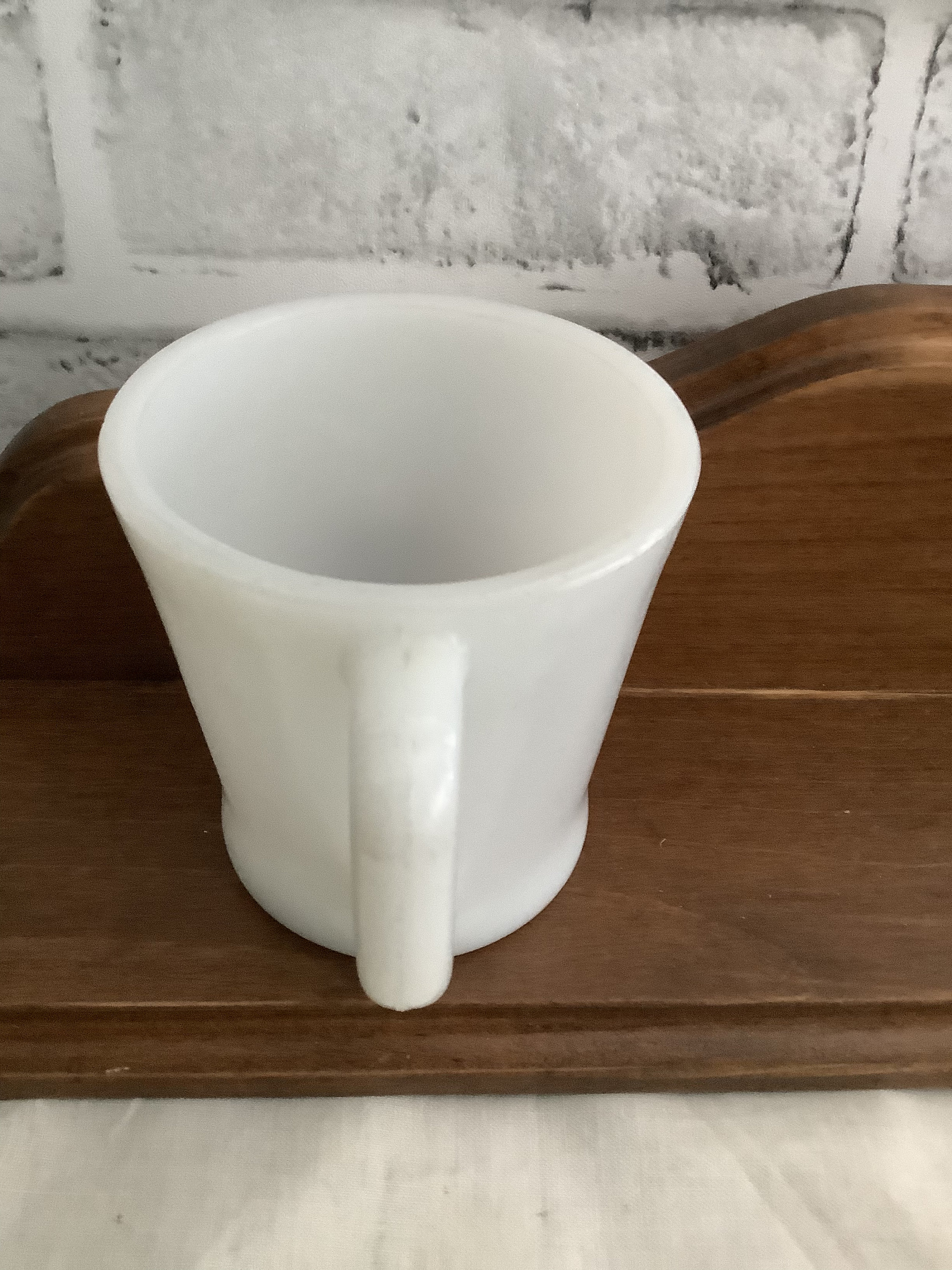 Fire King D Handle Mug White Milk Glass Coffee Tea Beverage