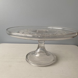 Jeannette Glass Clear Cake Stand with Lip Pastry Stand Kitchen Dining Room