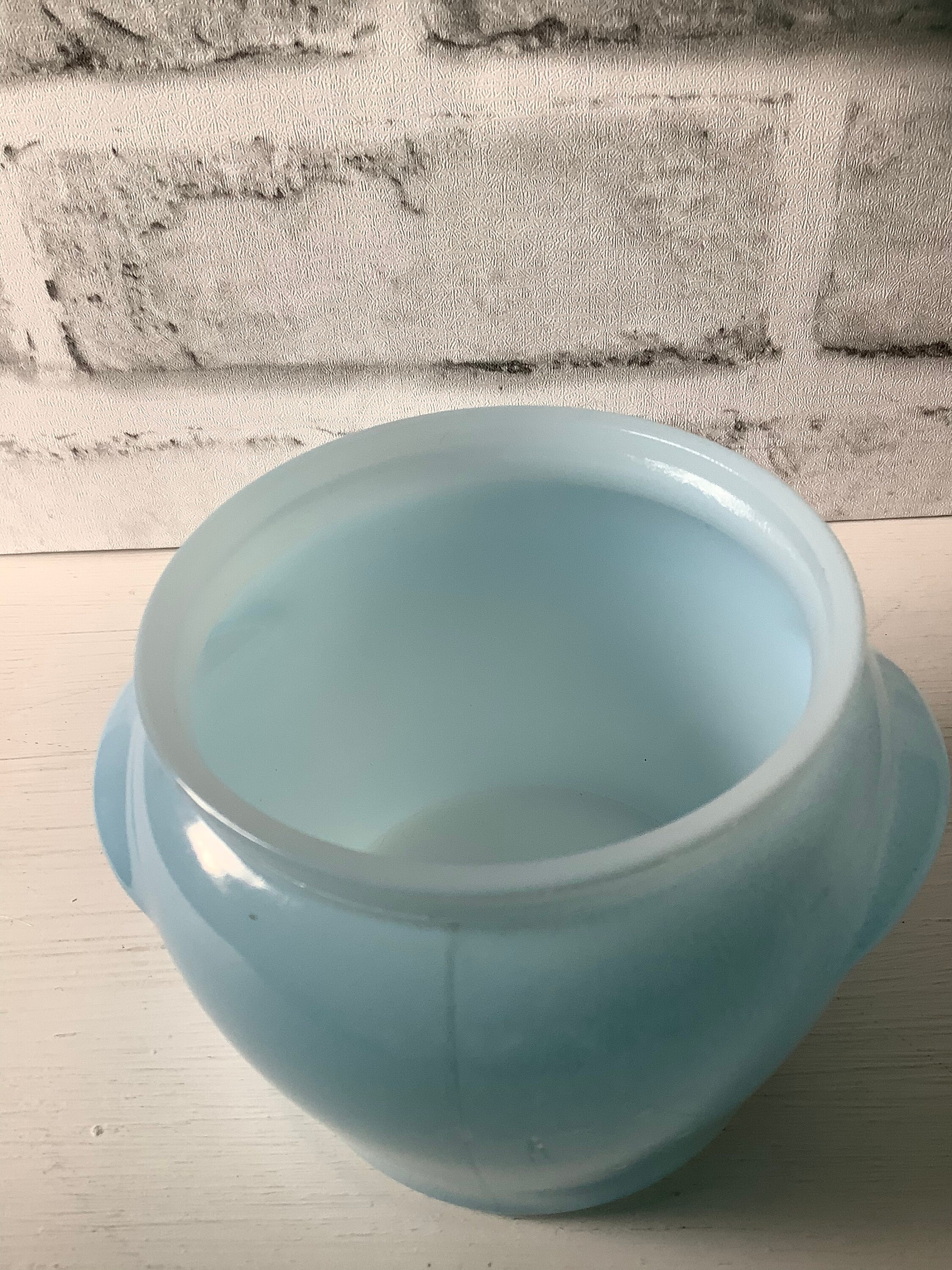 Glasbake Blue Milk Glass Walkers Honey Whip Jar Container - Etsy