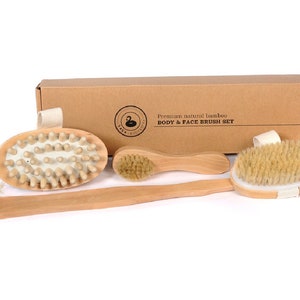 Dry Brushing Set For Face And Body  Anti Cellulite Body Massager