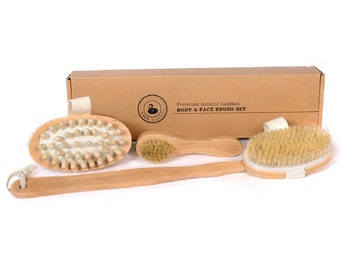 Dry Brushing Set For Face And Body  Anti Cellulite Body Massager