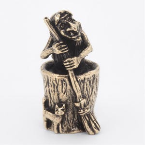 Bronsfingerborg, saga Baba Yaga. Handgjuten. Samlarfingerborg