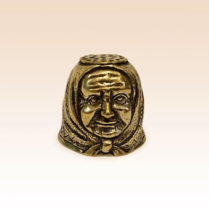 Thimble Granny. Handmade Bronze casting. Collectible Thimble