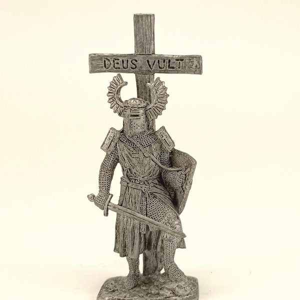 Metal tin soldier Historical miniature 54 mm figurine Model Scale 1:32 Middle Ages. Knight. Teutonic knight, crusader, XIII century