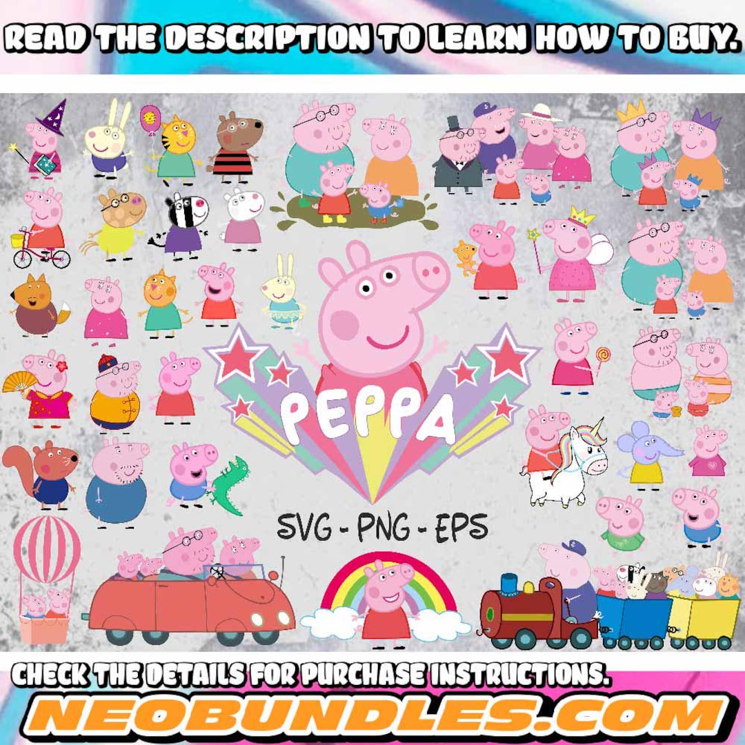 Peppa Pig SVG, Bundle Layered Svg, Layered and Instant Downloadable ...