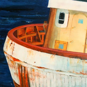 Newlyn Fischkutter. Cornwall Kunst Grußkarte von Jan Rogers