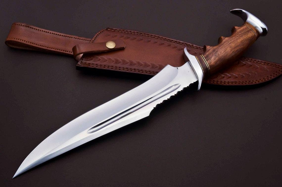 Handmade D2 Custom Steel Hunting Bowie Knife Fixed Blade with Etsy