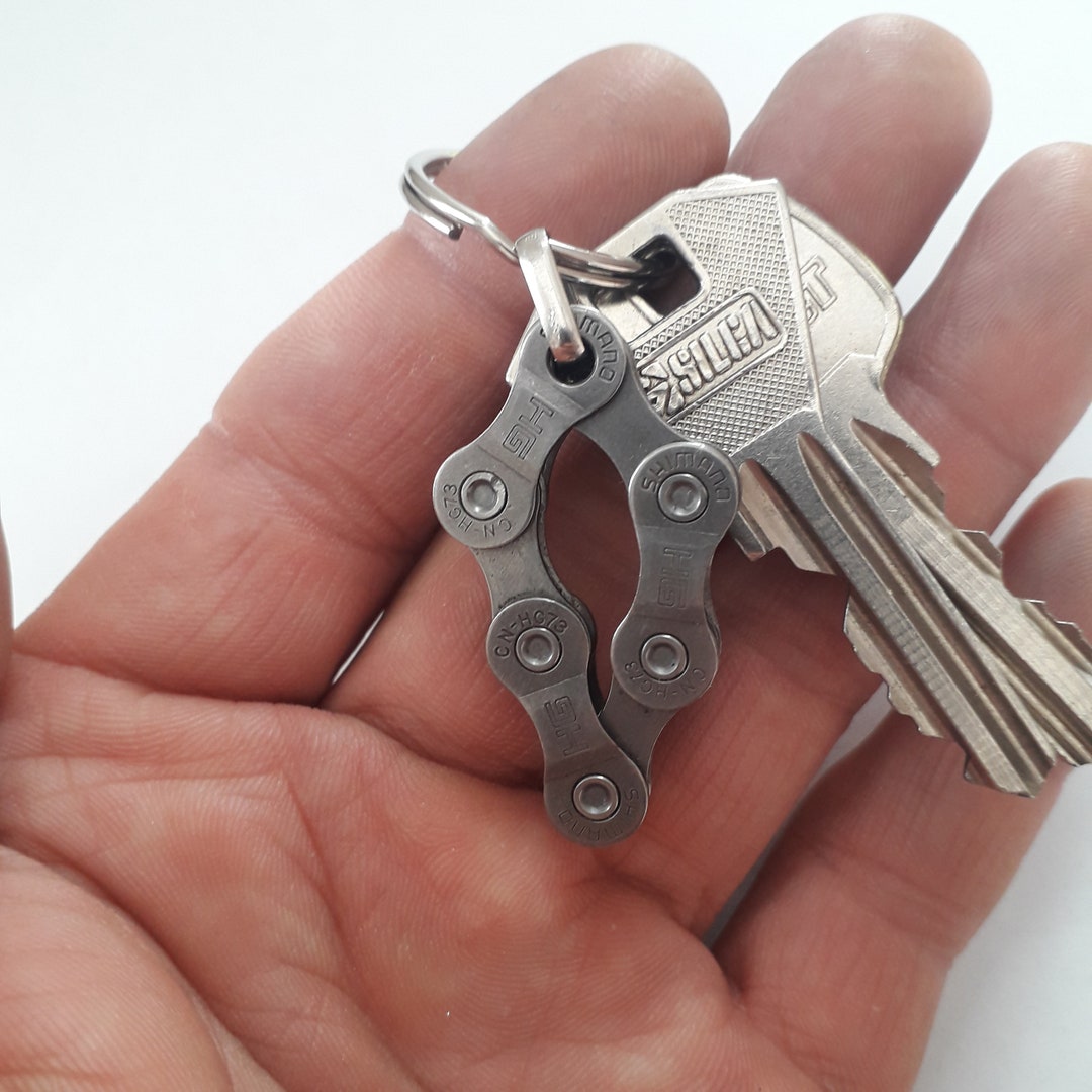 Key Chain Made From Old Bicycle Chain Great for Bike Riders Etsy