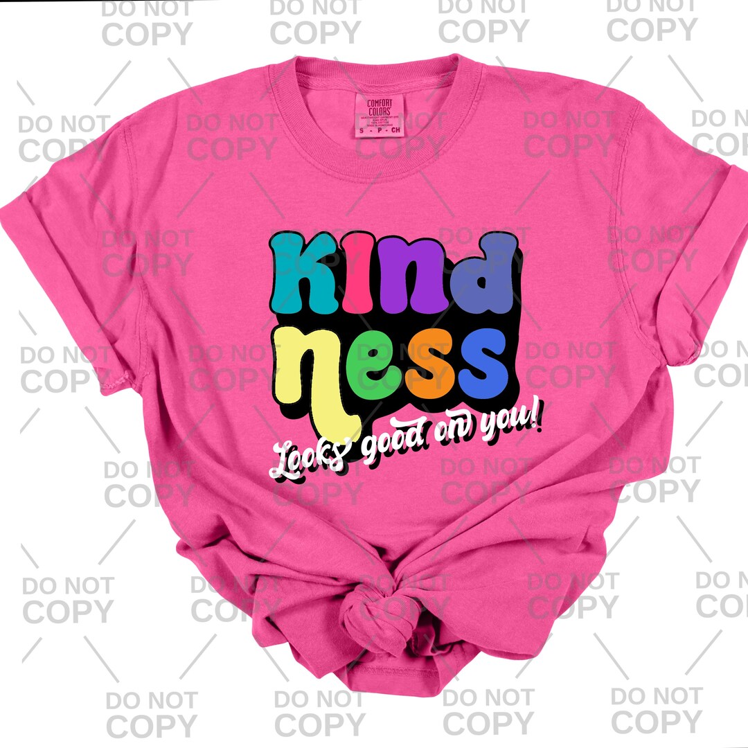 Kindness Looks Good on You PNG - Retro Neon Design (digital Download ...
