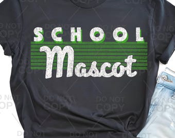 Custom Distressed Retro School Spirit PNG: Personalized Team Design (Digital Download