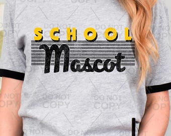 Custom Distressed Retro School Spirit PNG: Personalized Team Design (Digital Download
