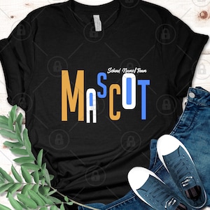 Mascota personalizada Spiritwear Nombre del equipo/Nombre de la escuela / Descarga digital / PNG