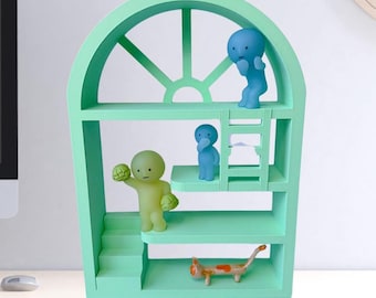 3D Printed Smiski Display Shelf: Mini Figures & Crystal Quartz