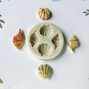 3D Sea Shells Silicone mold for Ocean Sea Themed Cake decoration - Seashells Resin Mold - Seashell Clay Jewelry Mold - Sea shell Mold
